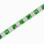 Load image into Gallery viewer, Art Deco Inspired French Cut Sapphire And Diamond Bracelet - Shahin Jewelry