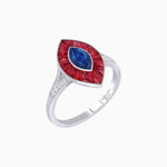 Load image into Gallery viewer, Art Deco Inspired Gemstone Marquise Ring - Shahin Jewelry