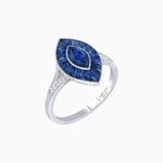 Load image into Gallery viewer, Art Deco Inspired Gemstone Marquise Ring - Shahin Jewelry