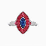 Load image into Gallery viewer, Art Deco Inspired Gemstone Marquise Ring - Shahin Jewelry