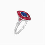 Load image into Gallery viewer, Art Deco Inspired Gemstone Marquise Ring - Shahin Jewelry