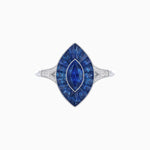 Load image into Gallery viewer, Art Deco Inspired Gemstone Marquise Ring - Shahin Jewelry