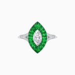 Load image into Gallery viewer, Art Deco Inspired Gemstone Marquise Ring - Shahin Jewelry