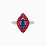 Load image into Gallery viewer, Art Deco Inspired Gemstone Marquise Ring - Shahin Jewelry