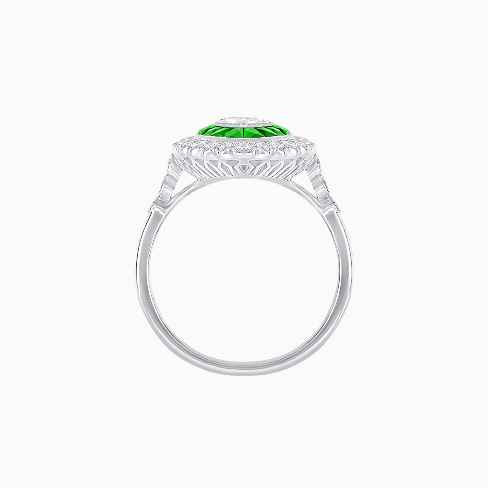 Art Deco Inspired Gemstone Marquise Ring - Shahin Jewelry