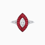Load image into Gallery viewer, Art Deco Inspired Gemstone Marquise Ring - Shahin Jewelry
