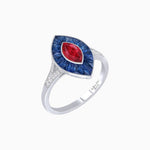 Load image into Gallery viewer, Art Deco Inspired Gemstone Marquise Ring - Shahin Jewelry