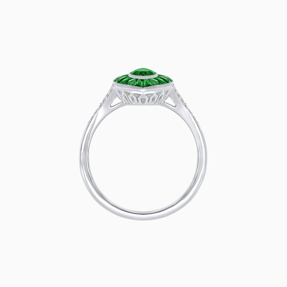 Art Deco Inspired Gemstone Marquise Ring - Shahin Jewelry