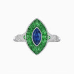 Load image into Gallery viewer, Art Deco Inspired Gemstone Marquise Ring - Shahin Jewelry