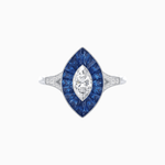 Load image into Gallery viewer, Art Deco Inspired Gemstone Marquise Ring - Shahin Jewelry