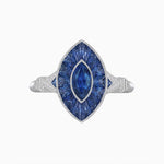Load image into Gallery viewer, Art Deco Inspired Gemstone Marquise Ring - Shahin Jewelry