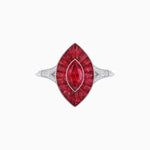 Load image into Gallery viewer, Art Deco Inspired Gemstone Marquise Ring - Shahin Jewelry