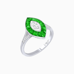 Load image into Gallery viewer, Art Deco Inspired Gemstone Marquise Ring - Shahin Jewelry