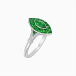 Load image into Gallery viewer, Art Deco Inspired Gemstone Marquise Ring - Shahin Jewelry