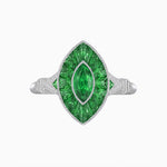Load image into Gallery viewer, Art Deco Inspired Gemstone Marquise Ring - Shahin Jewelry