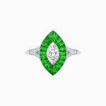 Load image into Gallery viewer, Art Deco Inspired Gemstone Marquise Ring - Shahin Jewelry