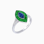 Load image into Gallery viewer, Art Deco Inspired Gemstone Marquise Ring - Shahin Jewelry