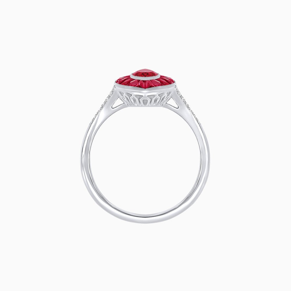 Art Deco Inspired Gemstone Marquise Ring - Shahin Jewelry