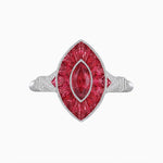 Load image into Gallery viewer, Art Deco Inspired Gemstone Marquise Ring - Shahin Jewelry