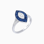 Load image into Gallery viewer, Art Deco Inspired Gemstone Marquise Ring - Shahin Jewelry