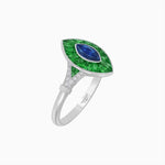 Load image into Gallery viewer, Art Deco Inspired Gemstone Marquise Ring - Shahin Jewelry