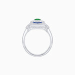 Load image into Gallery viewer, Art Deco Inspired Gemstone Navette Ring - Shahin Jewelry