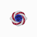 Load image into Gallery viewer, Art Deco - inspired Gemstone Ring Swirl Design - Shahin Jewelry