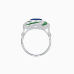 Load image into Gallery viewer, Art Deco - inspired Gemstone Ring Swirl Design - Shahin Jewelry