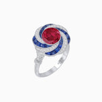 Load image into Gallery viewer, Art Deco - inspired Gemstone Ring Swirl Design - Shahin Jewelry