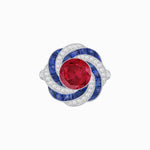 Load image into Gallery viewer, Art Deco - inspired Gemstone Ring Swirl Design - Shahin Jewelry