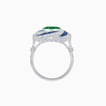 Load image into Gallery viewer, Art Deco - inspired Gemstone Ring Swirl Design - Shahin Jewelry