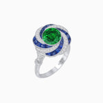 Load image into Gallery viewer, Art Deco - inspired Gemstone Ring Swirl Design - Shahin Jewelry