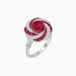 Load image into Gallery viewer, Art Deco - inspired Gemstone Ring Swirl Design - Shahin Jewelry