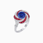 Load image into Gallery viewer, Art Deco - inspired Gemstone Ring Swirl Design - Shahin Jewelry