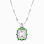 Load image into Gallery viewer, Art Deco Inspired Geometric Emerald - Cut Pendant Mounting - Shahin Jewelry