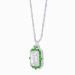 Load image into Gallery viewer, Art Deco Inspired Geometric Emerald - Cut Pendant Mounting - Shahin Jewelry