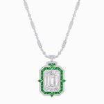 Load image into Gallery viewer, Art Deco Inspired Geometric Emerald - Cut Pendant Mounting - Shahin Jewelry