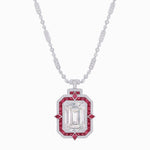 Load image into Gallery viewer, Art Deco Inspired Geometric Emerald - Cut Pendant Mounting - Shahin Jewelry