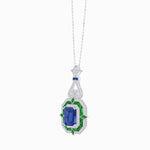 Load image into Gallery viewer, Art Deco Inspired Geometric Pendant with Diamond and Gemstone | Mounting | Without Chain - Shahin Jewelry