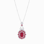 Load image into Gallery viewer, Art Deco Inspired Geometric Pendant with Diamond and Gemstone | Mounting | Without Chain - Shahin Jewelry