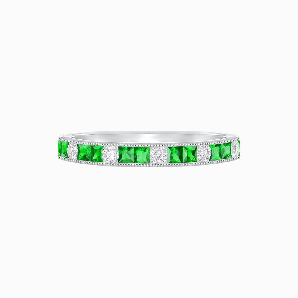 Art Deco Inspired Half Eternity Band - Shahin Jewelry