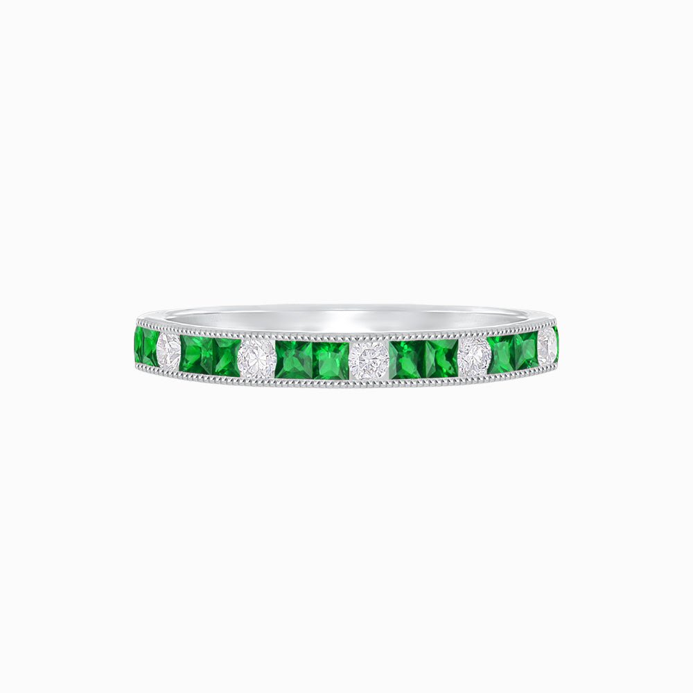 Art Deco Inspired Half Eternity Band - Shahin Jewelry