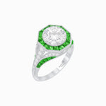 Load image into Gallery viewer, Art Deco Inspired Halo Diamond Engagement Ring - Shahin Jewelry