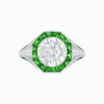 Load image into Gallery viewer, Art Deco Inspired Halo Diamond Engagement Ring - Shahin Jewelry
