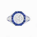 Load image into Gallery viewer, Art Deco Inspired Halo Diamond Engagement Ring - Shahin Jewelry