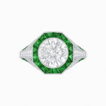 Load image into Gallery viewer, Art Deco Inspired Halo Diamond Engagement Ring - Shahin Jewelry