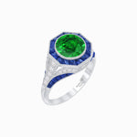 Load image into Gallery viewer, Art Deco Inspired Halo Gemstone Engagement Ring - Shahin Jewelry