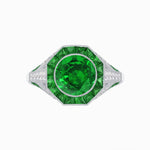 Load image into Gallery viewer, Art Deco Inspired Halo Gemstone Engagement Ring - Shahin Jewelry