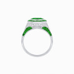 Load image into Gallery viewer, Art Deco Inspired Halo Gemstone Engagement Ring - Shahin Jewelry