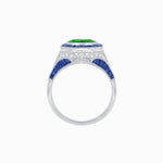 Load image into Gallery viewer, Art Deco Inspired Halo Gemstone Engagement Ring - Shahin Jewelry